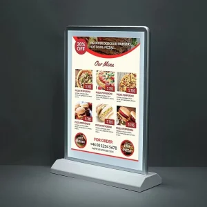 LED Table Light Box Advertising Rectangle Restaurant Poster Frame Acrylic Double-Sided High Brightness Aluminum Alloy