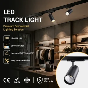 LED Track Light 8W/15W/20W/24W/30W/35W CRI CCT Tunable Track Lighting Fixture for Commercial Applications