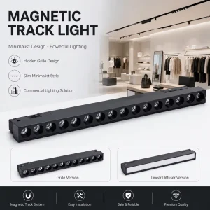 LED Track Light Recessed Whole-house Lighting Grille for Living Room Spotlight Floodlight Embedded Installation COB IP22 Iron