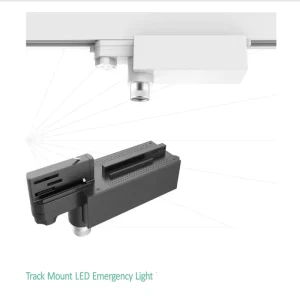 LED Track Mounted Emergency Adjustable Spot Light System with Battery Backup Plastic Material IP20 Rated 3 Year Warranty