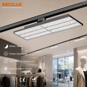 LED Track Panel Light 4 Wire 3 Circuit Adjustable Commercial Lighting for Retail Store