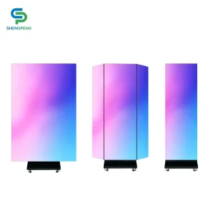 LED Tri Fold Poster Display P2.5 P2 P1.25 Indoor Foldable Advertising Screen with 4K HDR10+ for Shopping Mall