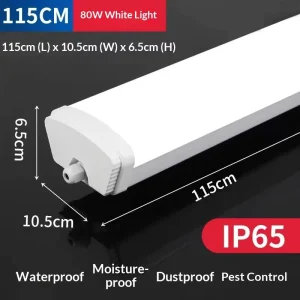 LED Tri-Proof Outdoor Light IP65 Rated for Industrial Use 6500K Color Ra80 Quality 5-Year Warranty