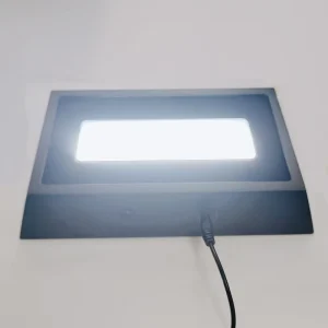 LED Troffer Light Decorative 3D Crystal Matt Black Wood Display Light Base