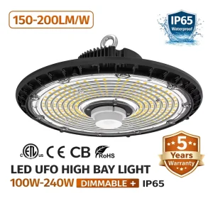 LED UFO HighBay 150-200LM/W IP65 Waterproof ETLCE Warehouse Factory Industrial Light