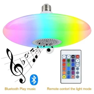 LED UFO Music Lamp RGB 24W 30W Smart Bulb With Remote Control Colorful Changing Dimmable Party Light