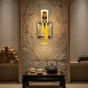 LED Wall Lamp Modern Luxury Golden Wheat Crystal Glass Decorative Wall Sconce for Bedroom Living Room Hallway