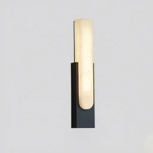 LED Wall Light with Artificial Marble Finish Metal Base Surface Mount Loft Decor Living Room Corridor Parlor Wall Lamp Fixtures
