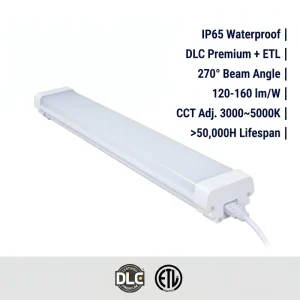 LED Waterproof IP65 Tri proof Industrial Garage Light Fixture with 3000K 6500K Color Temp CRI>80