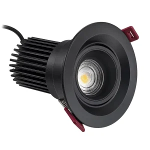 LED Zoom Spotlight Focusing Recessed LED COB Downlight Adjustable 15/45/60-Degree Beam Angle Aluminum Ceiling Warm White 7W