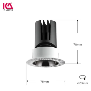 LISHAN UGR17 IP54 Recessed Deep Glare Control Aluminum Indoor Commercial COB LED Downlight 12W Spotlight