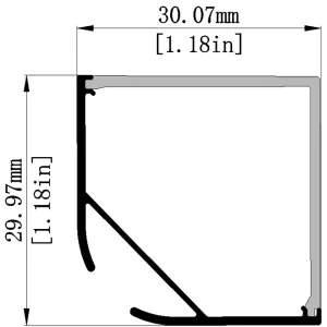 LS 082A Corner LED Profiles 30*30mm LED Channel Light Profile Diffuser Profile Extrusion for LED Strip