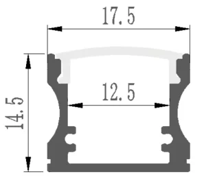 LVSEN LS 012 17*15mm Surface Mounted LED Profile LED Channel Light Diffuser Profile Extrusion for LED Strip
