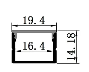 LVSEN LS 085 Surface Mounted 19*14mm LED Channel Light Led Profile Diffuser Profile Extrusion for LED Strip