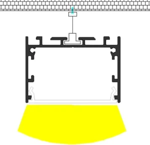LVSEN Surfaced Mounted Hanging LS-108 50*35mm LED Channel Light Ground Led Profile Diffuser Profile Extrusion for LED Strip