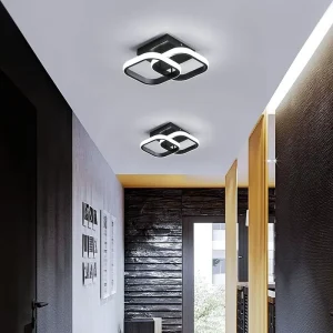 Lampadas Modern Middle LED Ceiling Light Surface Mounted Iron Acrylic 3 Color 22W Switch Control Lighting Fixture Bedroom Decor