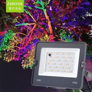 Landscape IP65 Waterproof CCT Dimmable Adjustable 30W 50W DMX Smart Remote Control RGB RGBCW LED Flood Light