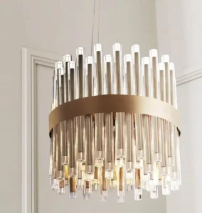 Large Antique Brass Glass Chandelier Home Pendant Lights Decorative Ceiling Lamp for Living Room