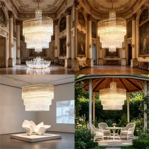 Large Commercial Crystal Chandelier Modern Gold Spiral Pendant Lighting for Hotel Lobby Restaurant Staircase Project