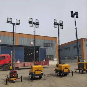Large Coverage Wide Range Illumination 9m Hydraulic Lift Mobile Lighting Tower for Outdoor Rescue Disaster Relief