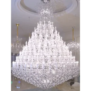 Large Crystal Ceiling Light Dining Room Chandelier Modern Crystal Pendant Light for Hotel Lobby Hall Wedding