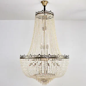 Large Crystal Chandelier Modern Luxury Villa Living Room Dining Room Exquisite Pendant Light Can Be Colored Lamps