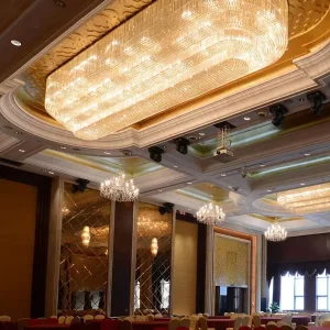 Large Customized LED Lights Hotel Project Lighting Crystal Ceiling Light for Lobby