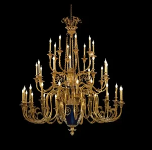 Large Size Luxury Antique Brass Pendant Light Art Decorative Hotel Lobby Villa Mansion Chandelier