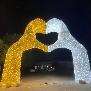 Large Waterproof LED 3D Motif Heart Arch Light for Outdoor Street Shopping Mall Wedding & Christmas Decorative Lighting