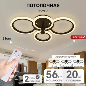 Latest Design Acrylic Modern Decorative Smart Remote Control LED Ceiling Lamp for Bedroom Interior Flush Mount Ceiling Light