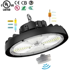 Led Highbay 100W 150W 200W 240W Industrial Lamp Fixture Warehouse Workshop Lighting UFO High Bay Light Wattage & CCT Adjustable