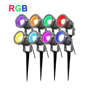 Led Landscape Spotlight Lighting Rgb Color Changing Ip65 Waterproof Outdoor Garden Light