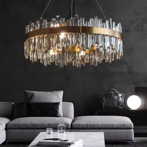 Led Modern Ceiling Luxury Gold K9 Crystal Chandeliers Hanging Pendant Light for Home Hotel Fixtures