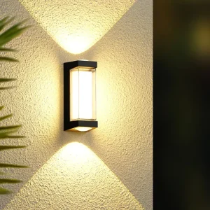 Led Modern Outdoor Lighting Ip65 Porch Wall Lamp Aluminum Upper and Lower Decorative Lighting Outdoor Wall Lamp