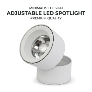 Led Spotlight Hotel Shop Project Dimmable Adjustable Anti Glare Spot Down Lights Ceiling Cob Surface Mounted Led Downlights