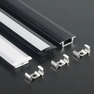 Led Strip Light Aluminum Gutter 17*7mm Recessed Aluminum Profile Channel with Diffuser White Black for Led Lights