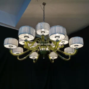 Light Green Chandelier Glass Pendant Lights Fixture Luxury Home Lamps