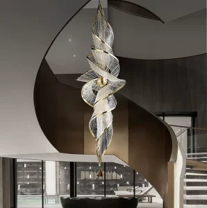 Light Luxury Chandelier Villa Hotel Dining Room Empty Staircase Designer Glass Pendant Light Chandelier
