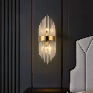 Light Luxury Home Hotel Bar Restaurant Decoration Indoor Glass Gold LED Wall Lighting
