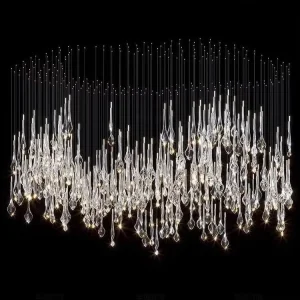 Light Luxury Hotel Lobby Lights Artistic Waterdrop Lights Banquet Hall Decorative Lights Duplex Staircase Pendant Lights