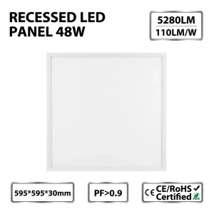 Lighting Fixtures Recessed Surface Mounted Square Flat Ceiling Backlight LED Panel Light for Supermarket Office Hospital