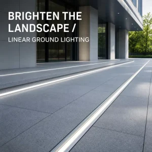 Linear Buried Outdoor Aluminum Tempered Glass Recessed Floor Lamp IP67 DC24V 5T Seamless Joint Louver 12W/18W/24W