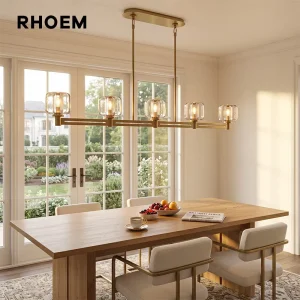 Linear Chandelier Crystal Chandelier for Dining Room Living Room Villa Hanging Light Luxury Lighting Decoration Home