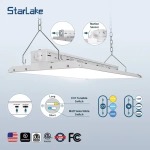 Linear High Bay Light 300W 3CCT Dimmable UL ETL 4FT LED Linear Light for Warehouse