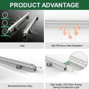 Linear Projector Bar RGB Landscape Wallwash Lighting Building IP65 Aluminum 24W/36W Outdoor DMX LED Ra80 5 Year Warranty