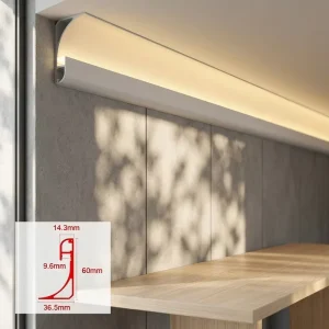 Linear Slot LED Wall Washer Aluminum Body Corner Skirting Lamp Lights Honeycomb Panel Type Water Resistant