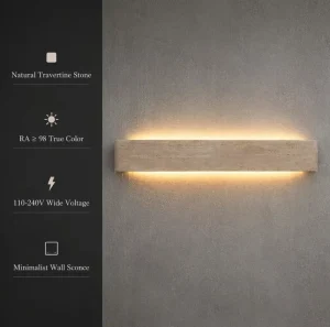 Linear Wall Lights for Indoor and Outdoor Decoration Outdoor Wall Light Yellow Travertine Linear Wall Lamp for Villa Courtyards