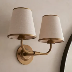 Linen Wall Lamp Double Sconce for Dining Room Bedroom Indoor Lighting Modern Wall Lamp Luxury Lighting Decoration Home