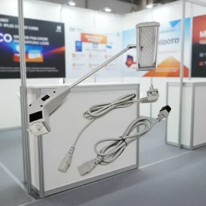 Linkable 25W LED Exhibition Arm Light Curved Straight Tension Magnetic Fabric Display Trade Show Booth Lamp IP44 Rated