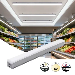 Linkable LED Batten 4FT 36W Natural White Aluminum Integrated T5 Tube Light for Supermarket Warehouse